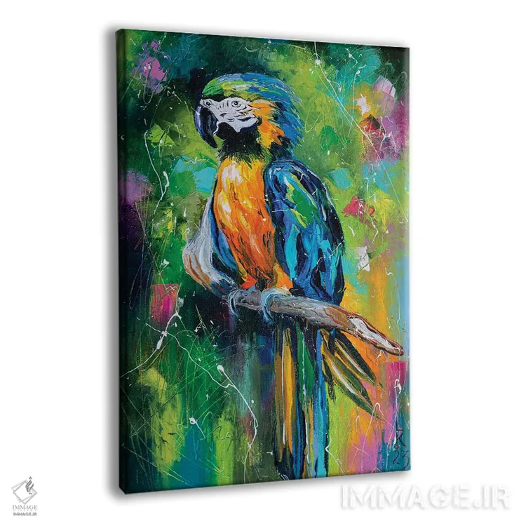 تابلو دکوراتیو طوطی اثر کوپتسووا آرت - نمای پرسپکتیو محصول