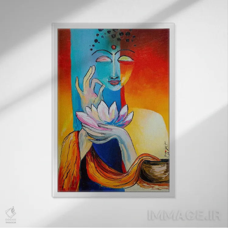 تابلو دکوراتیو مدیتیشن اثر کوپتسووا آرت - نمای قابدار سفید