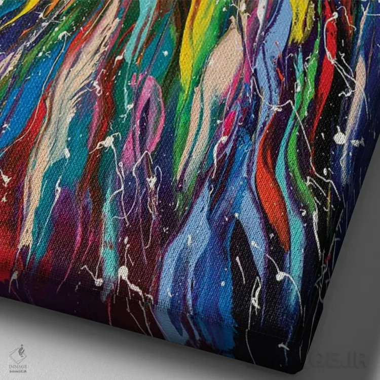 تابلو دکوراتیو رقص در فضا اثر کوپتسووا آرت - نمای نزدیک بافت بوم