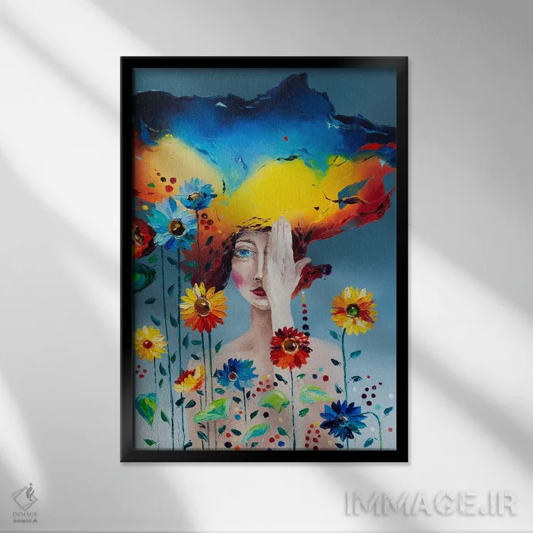 تابلو دکوراتیو من زنده ام اثر کوپتسووا آرت - نمای قابدار مشکی