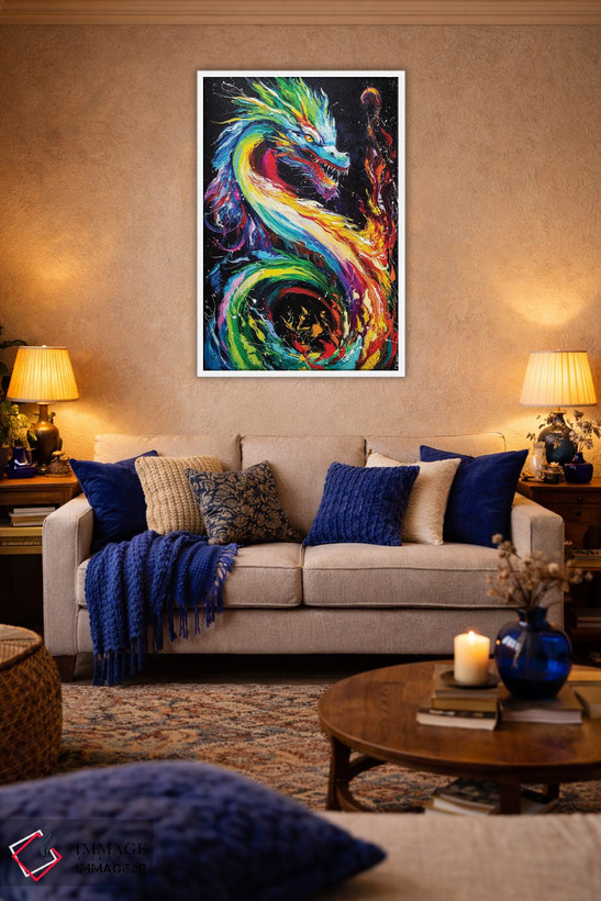 تابلو دکوراتیو اژدهای آتشین اثر کوپتسووا آرت - D2W