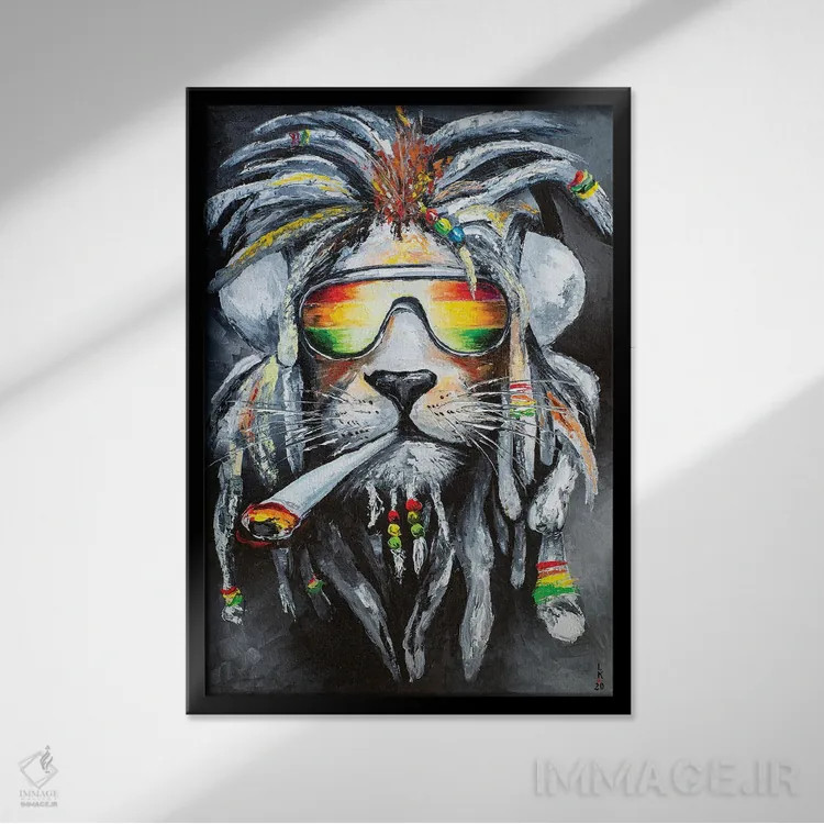 تابلو دکوراتیو حالم خوب است اثر کوپتسووا آرت - نمای قابدار مشکی