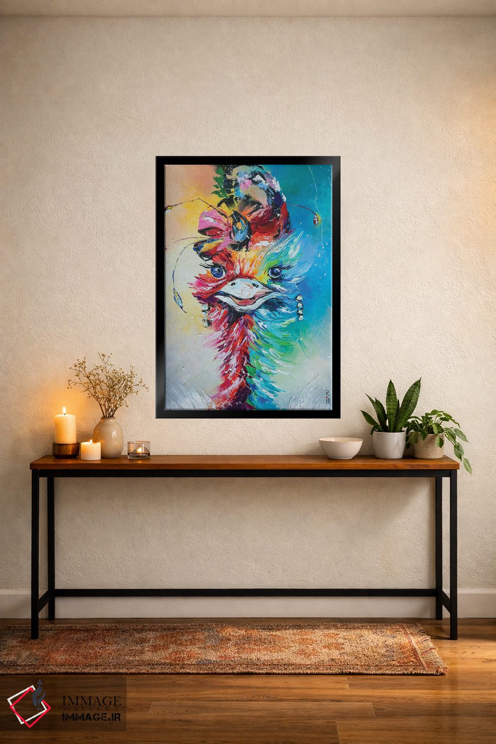 تابلو دکوراتیو شترمرغ شیک پوش اثر کوپتسووا آرت - D5B