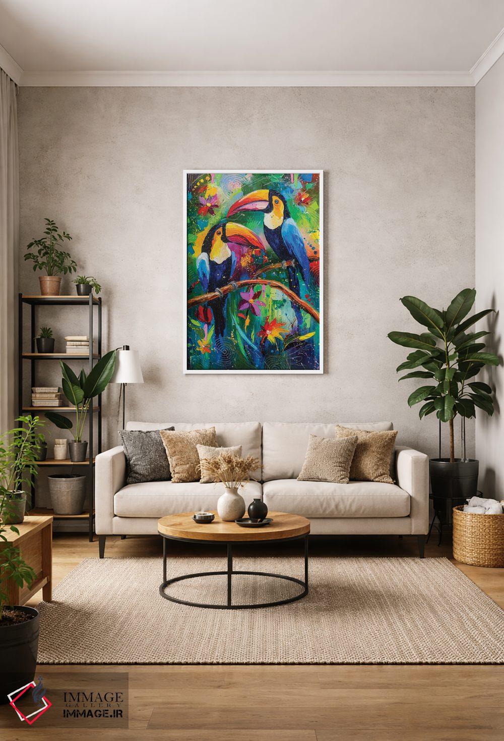 تابلو دکوراتیو توکان های شاد اثر کوپتسووا آرت - D1W