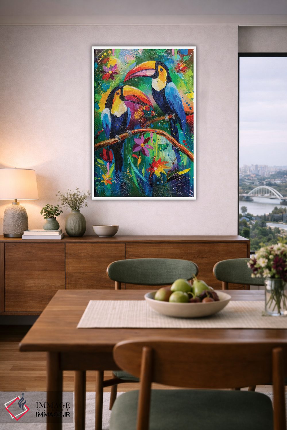 تابلو دکوراتیو توکان های شاد اثر کوپتسووا آرت - D6W