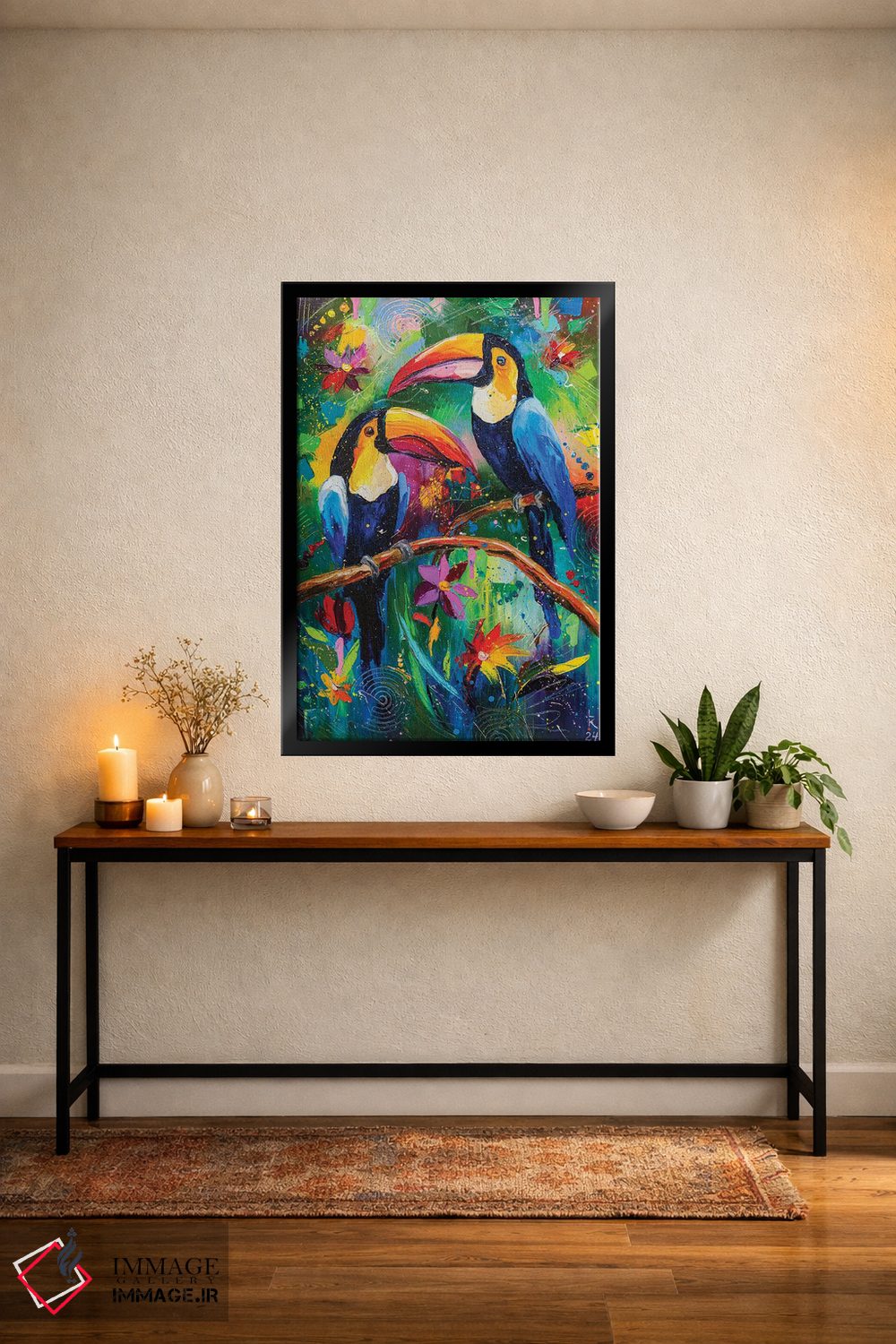 تابلو دکوراتیو توکان های شاد اثر کوپتسووا آرت - D5B