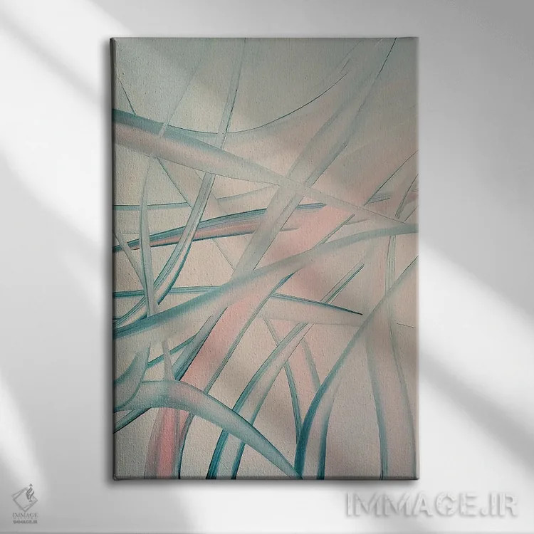 تابلو انتزاعی آرامش اثر شوشانیک کاراپتیان - نمای روبهرو روی دیوار