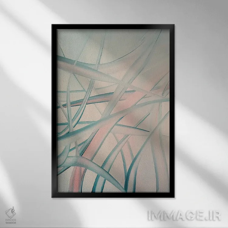 تابلو انتزاعی آرامش اثر شوشانیک کاراپتیان - نمای قابدار مشکی