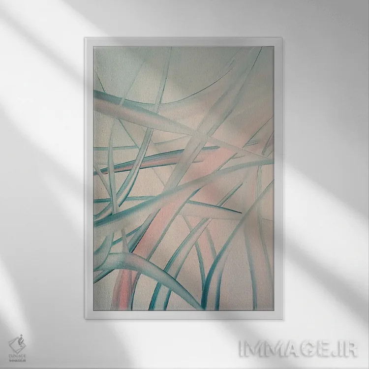 تابلو انتزاعی آرامش اثر شوشانیک کاراپتیان - نمای قابدار سفید