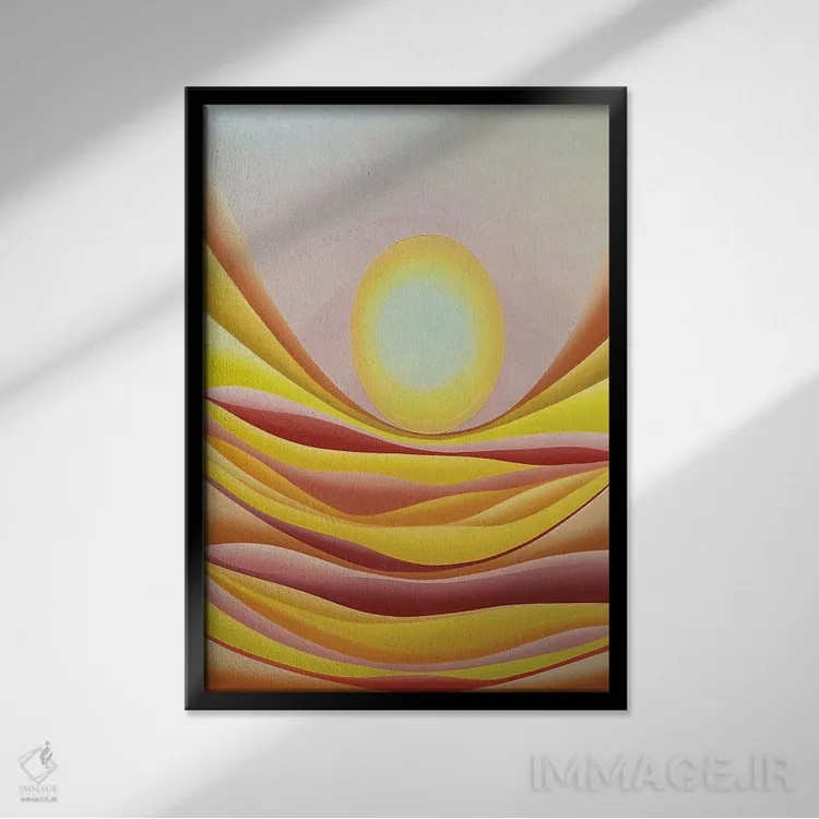 تابلو انتزاعی اوو اثر شوشانیک کاراپتیان - نمای قابدار مشکی