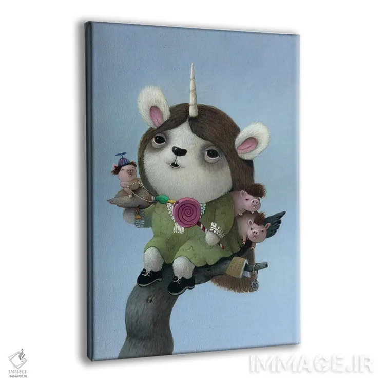 تابلو دکوراتیو اردک لیس اثر کریستین آدام - نمای پرسپکتیو محصول