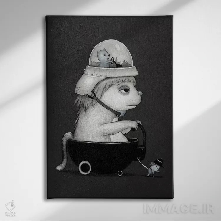 تابلو دکوراتیو هیروکی اثر کریستین آدام - نمای روبهرو روی دیوار