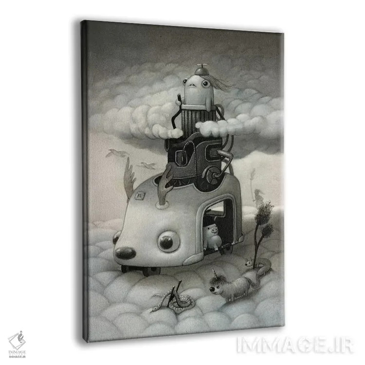 تابلو دکوراتیو خزنده ابرها اثر کریستین آدام - نمای پرسپکتیو محصول