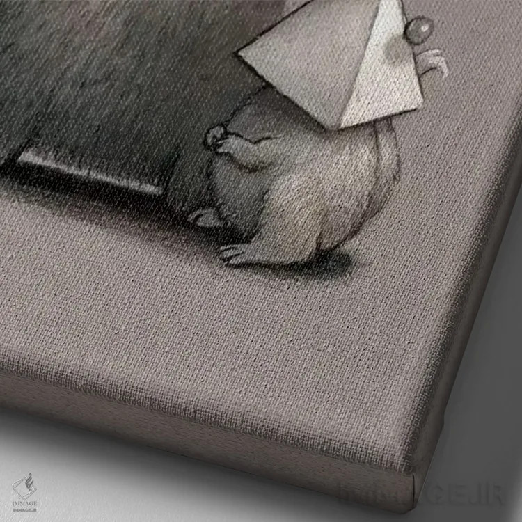 تابلو دکوراتیو پادشاه کیهان اثر کریستین آدام - نمای نزدیک بافت بوم