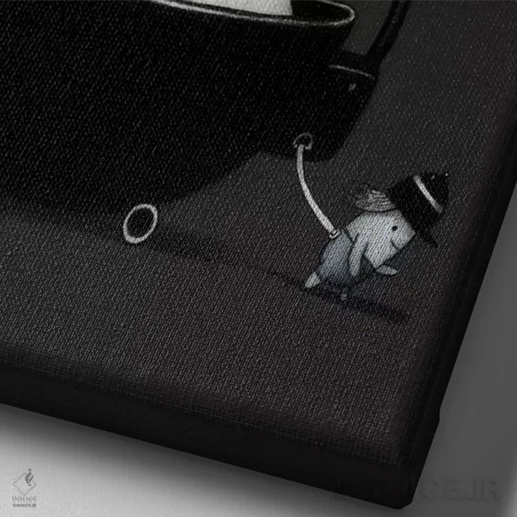 تابلو دکوراتیو هیروکی اثر کریستین آدام - نمای نزدیک بافت بوم