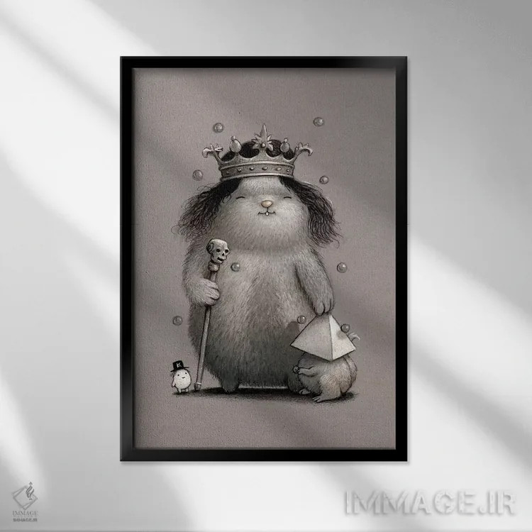 تابلو دکوراتیو پادشاه کیهان اثر کریستین آدام - نمای قابدار مشکی