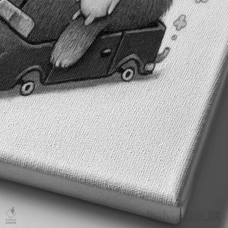 تابلو دکوراتیو آکمی اثر کریستین آدام - نمای نزدیک بافت بوم