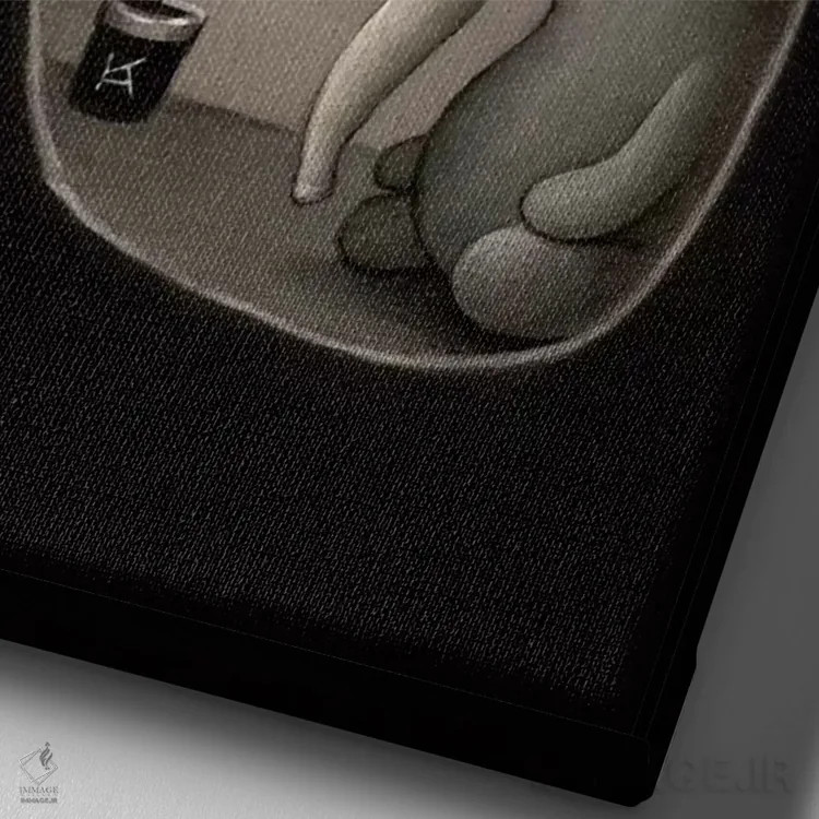 تابلو دکوراتیو یک چرت کوتاه اثر کریستین آدام - نمای نزدیک بافت بوم