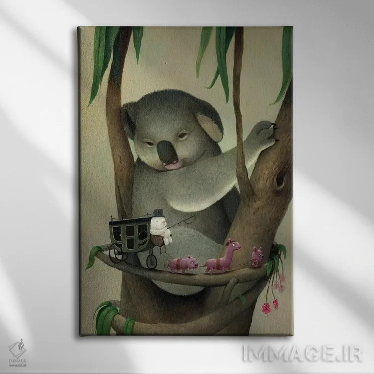 تابلو دکوراتیو کوالا اثر کریستین آدام - نمای روبهرو روی دیوار