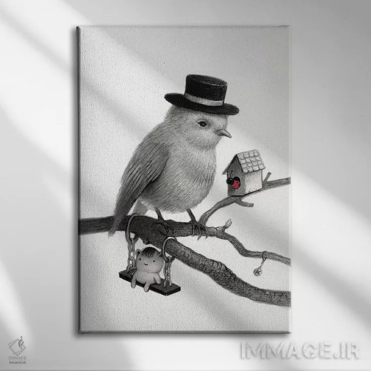 تابلو دکوراتیو جیرو اثر کریستین آدام - نمای روبهرو روی دیوار