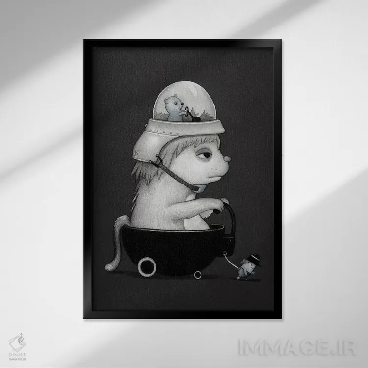 تابلو دکوراتیو هیروکی اثر کریستین آدام - نمای قابدار مشکی