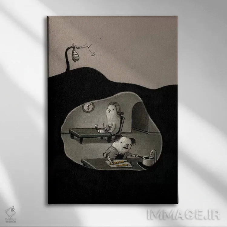 تابلو دکوراتیو نزدیک به شام اثر کریستین آدام - نمای روبهرو روی دیوار