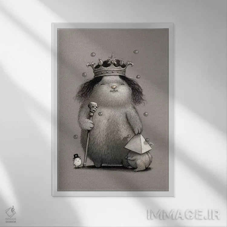 تابلو دکوراتیو پادشاه کیهان اثر کریستین آدام - نمای قابدار سفید