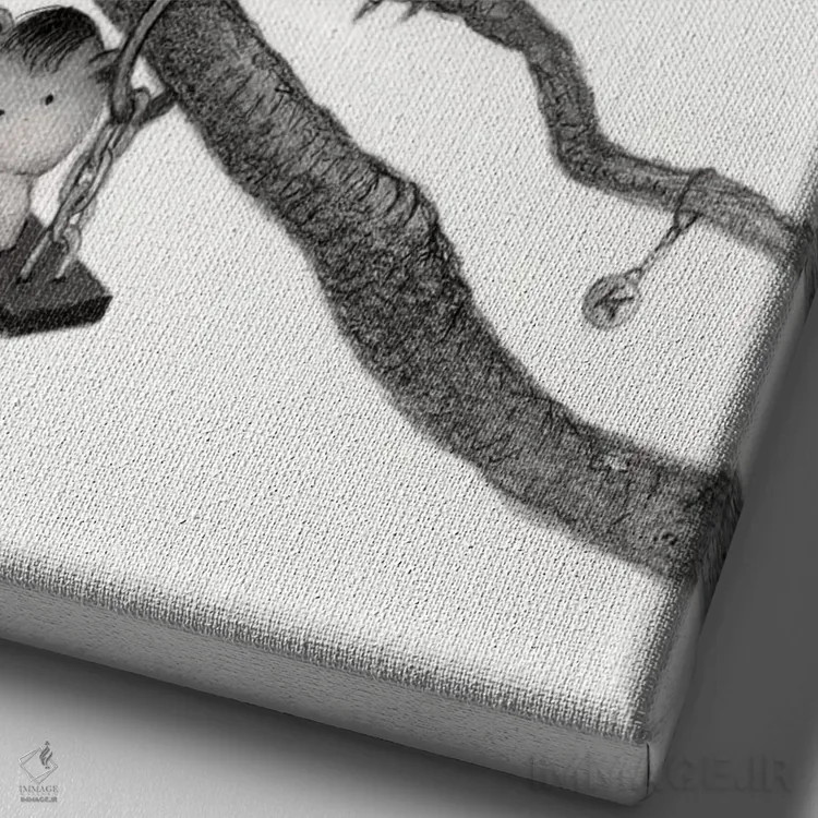 تابلو دکوراتیو جیرو اثر کریستین آدام - نمای نزدیک بافت بوم