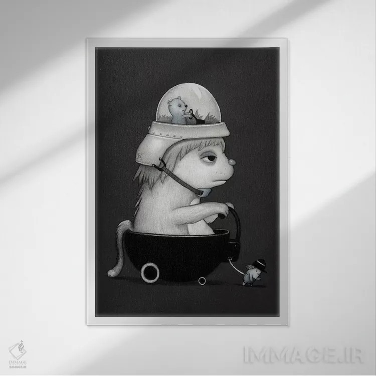 تابلو دکوراتیو هیروکی اثر کریستین آدام - نمای قابدار سفید