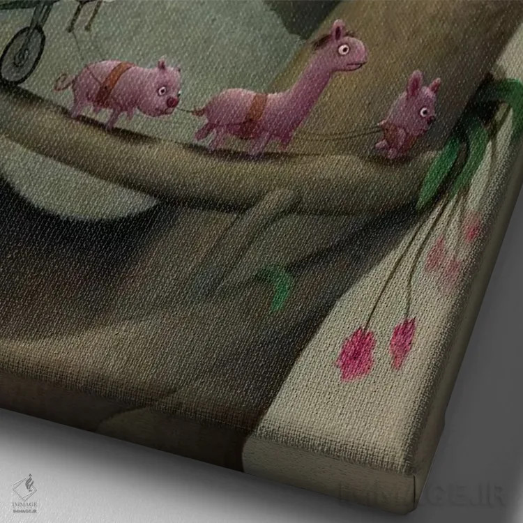 تابلو دکوراتیو کوالا اثر کریستین آدام - نمای نزدیک بافت بوم