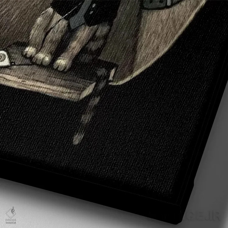 تابلو دکوراتیو در حال و هوای احساسی اثر کریستین آدام - نمای نزدیک بافت بوم