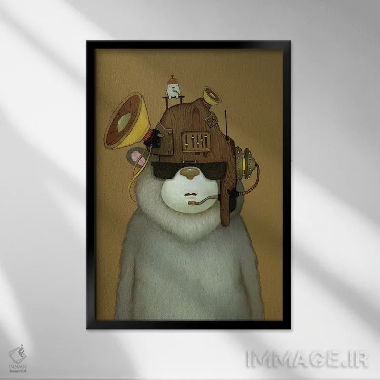 تابلو دکوراتیو کلاه کارائوکه اثر کریستین آدام - نمای قابدار مشکی