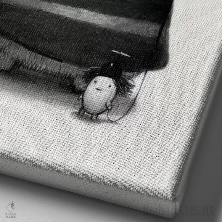 تابلو دکوراتیو کیمیکو اثر کریستین آدام - نمای نزدیک بافت بوم