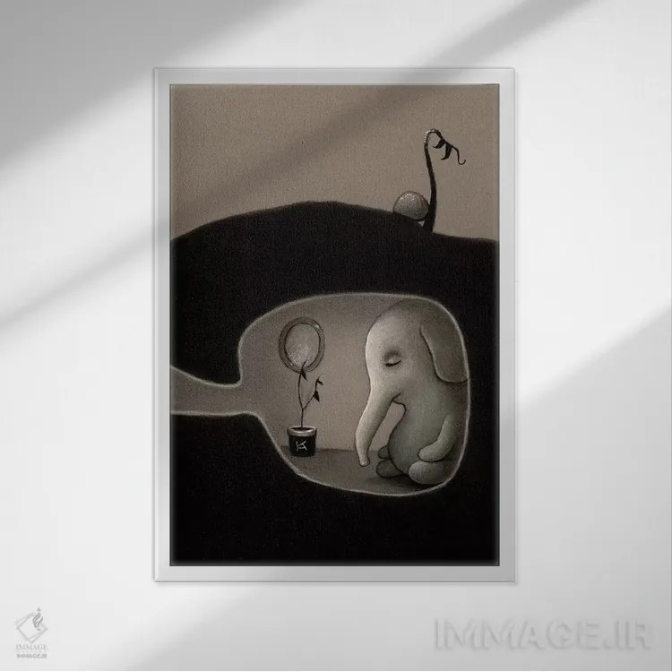 تابلو دکوراتیو یک چرت کوتاه اثر کریستین آدام - نمای قابدار سفید