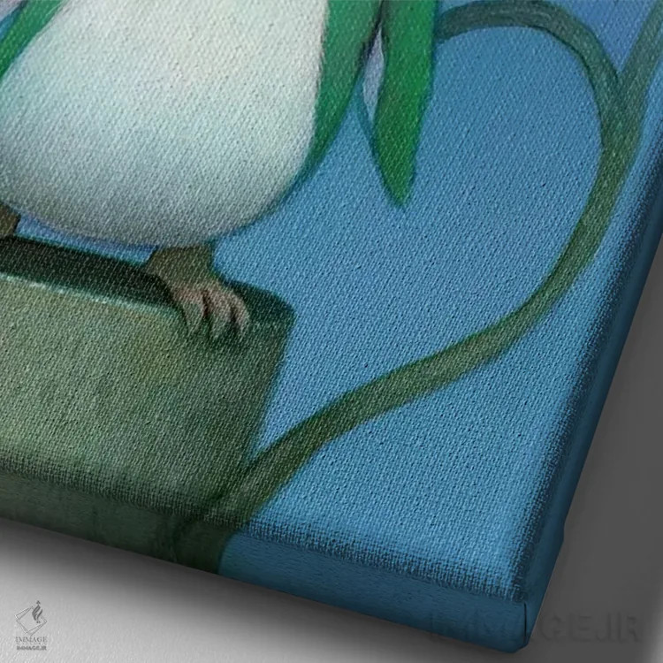 تابلو دکوراتیو کیوی اثر کریستین آدام - نمای نزدیک بافت بوم