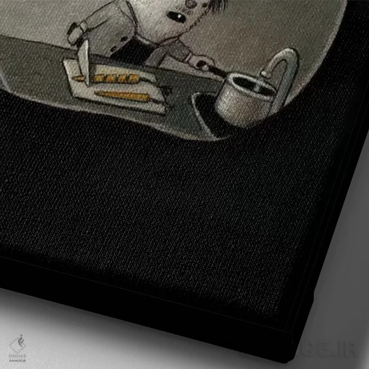 تابلو دکوراتیو نزدیک به شام اثر کریستین آدام - نمای نزدیک بافت بوم