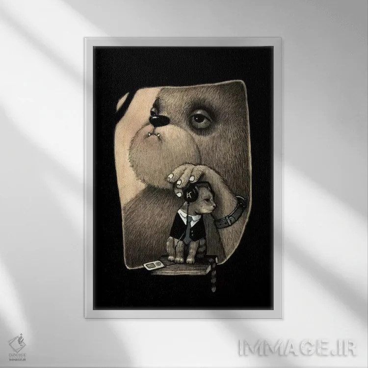 تابلو دکوراتیو در حال و هوای احساسی اثر کریستین آدام - نمای قابدار سفید