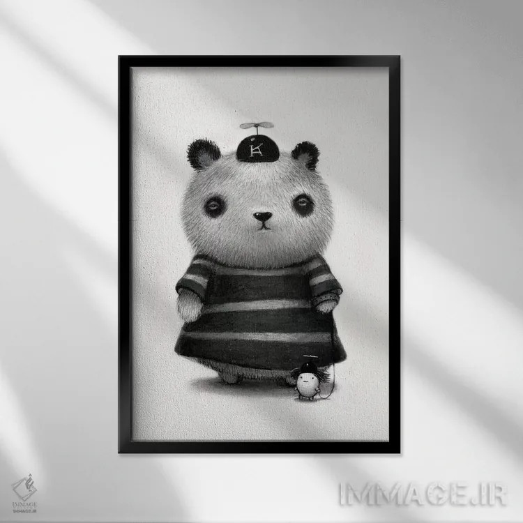 تابلو دکوراتیو کیمیکو اثر کریستین آدام - نمای قابدار مشکی