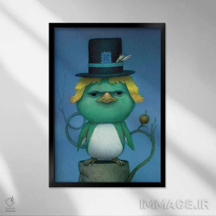 تابلو دکوراتیو کیوی اثر کریستین آدام - نمای قابدار مشکی