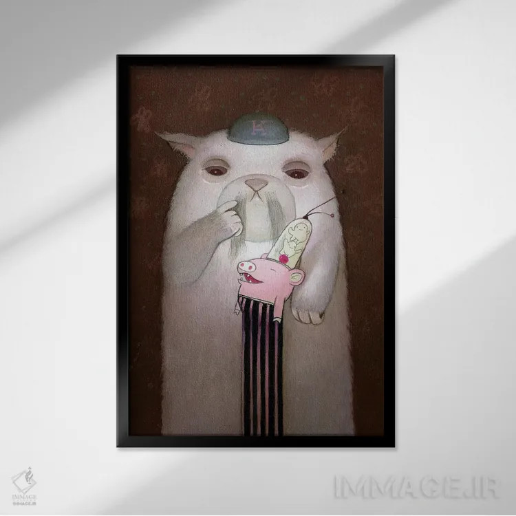 تابلو دکوراتیو فلوکو اثر کریستین آدام - نمای قابدار مشکی