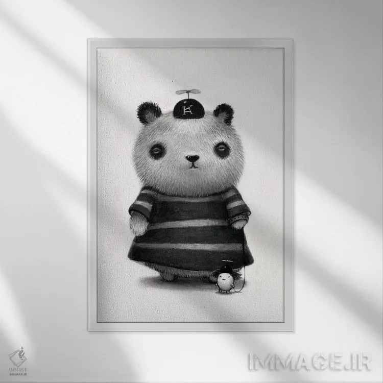 تابلو دکوراتیو کیمیکو اثر کریستین آدام - نمای قابدار سفید