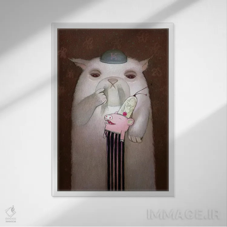 تابلو دکوراتیو فلوکو اثر کریستین آدام - نمای قابدار سفید