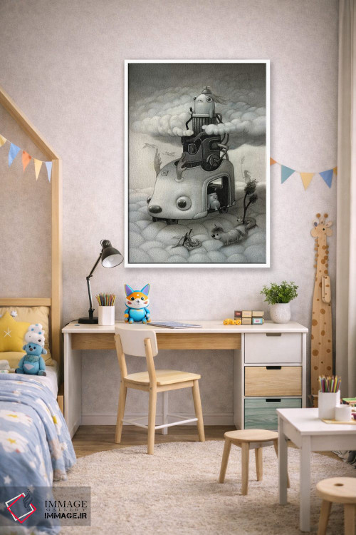 تابلو دکوراتیو خزنده ابرها اثر کریستین آدام - D1W