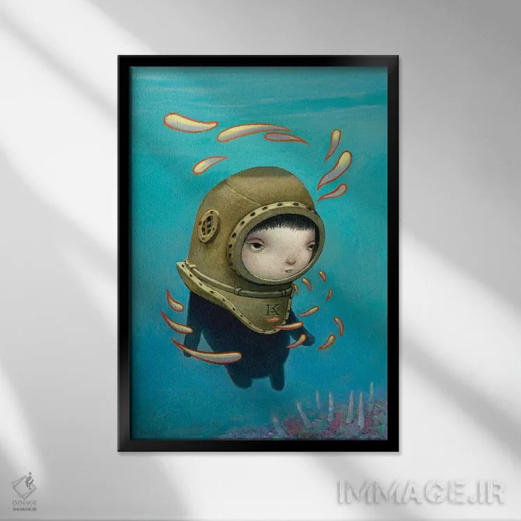 تابلو دکوراتیو کوی اثر کریستین آدام - نمای قابدار مشکی