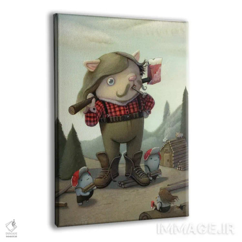 تابلو دکوراتیو هیزم شکن اثر کریستین آدام - نمای پرسپکتیو محصول