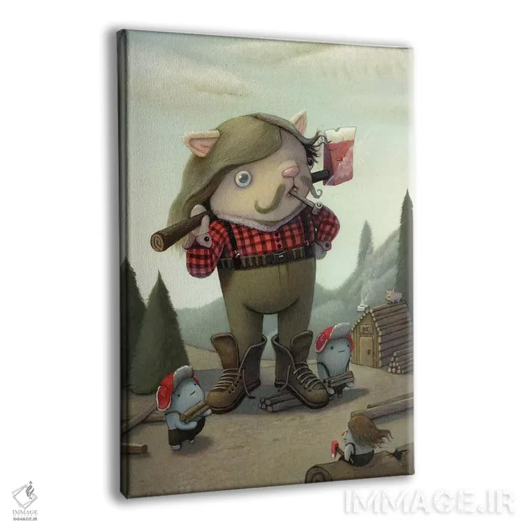 تابلو دکوراتیو هیزم شکن اثر کریستین آدام - نمای پرسپکتیو محصول