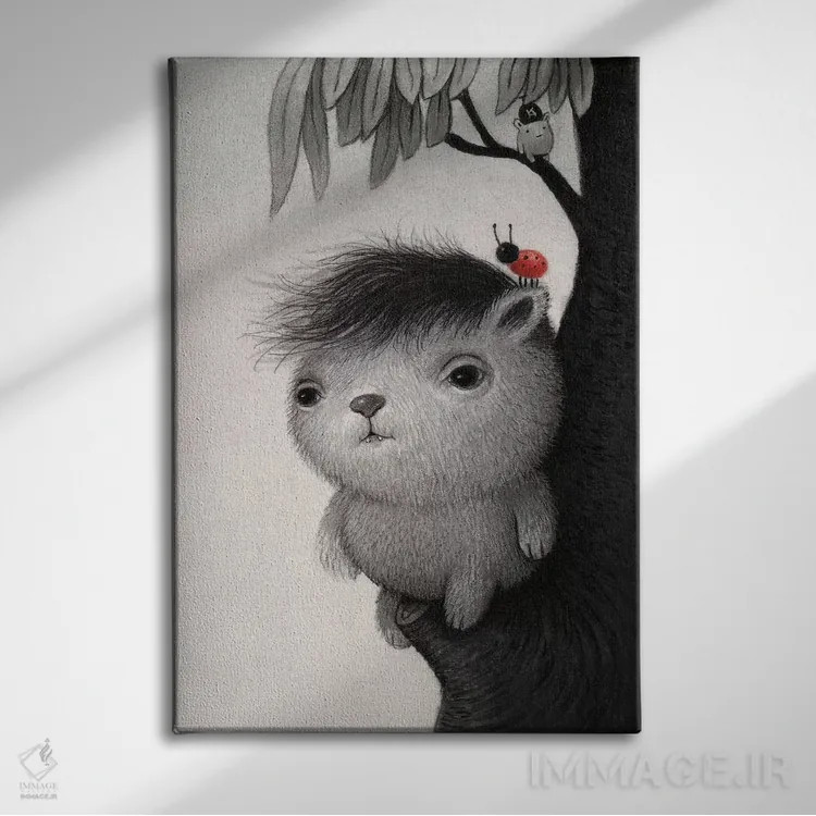 تابلو دکوراتیو نائوزومی اثر کریستین آدام - نمای روبهرو روی دیوار