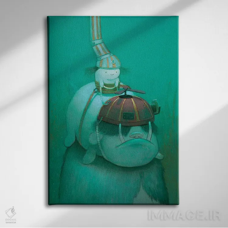 تابلو دکوراتیو در جستجوی جلبک دریایی اثر کریستین آدام - نمای روبهرو روی دیوار