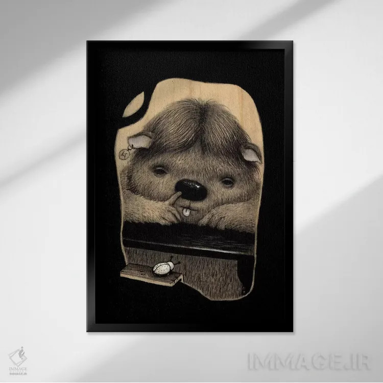 تابلو دکوراتیو بی حوصلگی یک شنبه اثر کریستین آدام - نمای قابدار مشکی