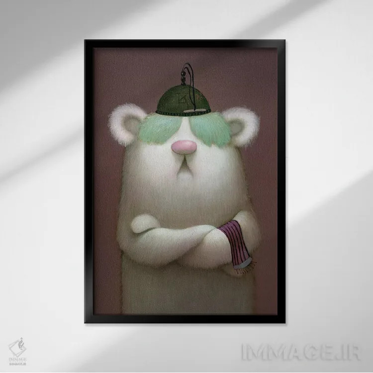 تابلو دکوراتیو دلقک رودئو اثر کریستین آدام - نمای قابدار مشکی